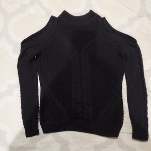 Knitted open shoulder sweater